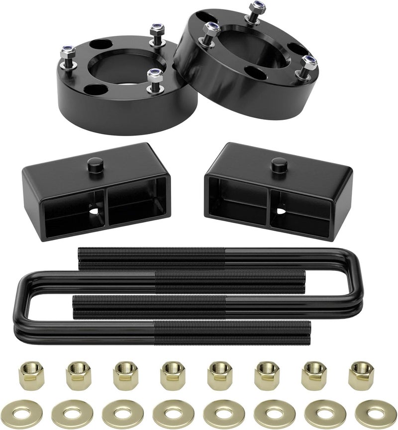 PROEZE 2.5" Front and 2" Rear Leveling Lift Kits for 2007-2023 Silverado Sierra 1500, 2.5inch Front Strut Spacers and 2inch Rear Lift Blocks with Extended U Bolts - Image 1